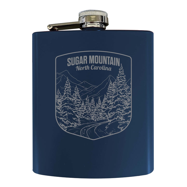 Sugar Mountain North Carolina Souvenir 7 oz Engraved Steel Flask Matte Finish Image 3