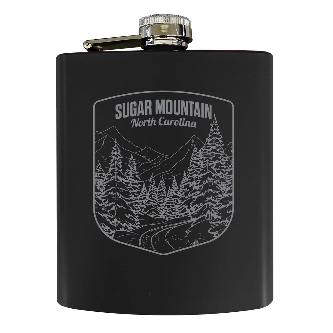 Sugar Mountain North Carolina Souvenir 7 oz Engraved Steel Flask Matte Finish Image 4