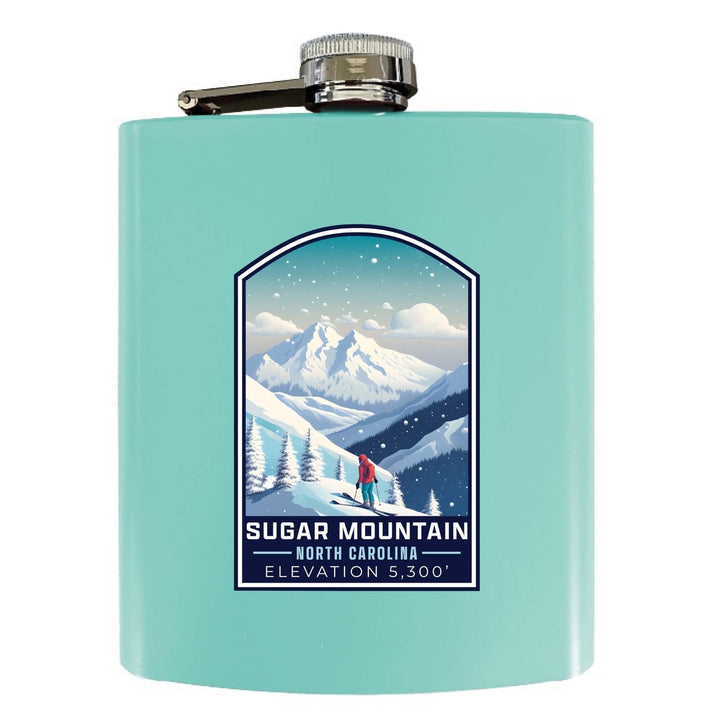 Sugar Mountain North Carolina Design B Souvenir 7 oz Steel Flask Matte Finish Image 4