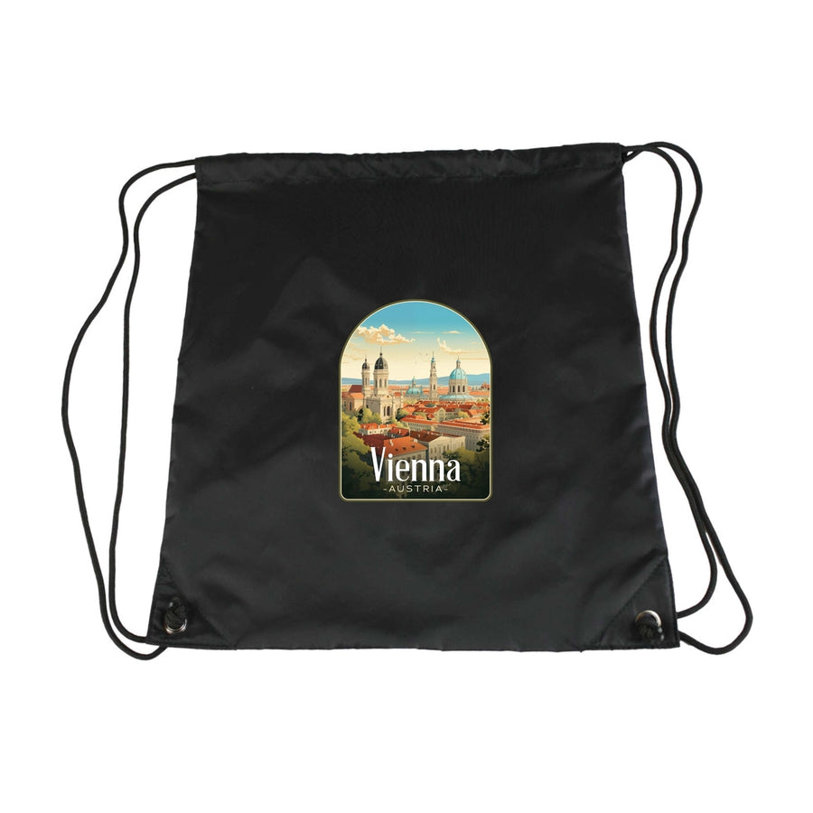 Vienna Austria Design A Souvenir Cinch Bag with Drawstring Backpack Image 1