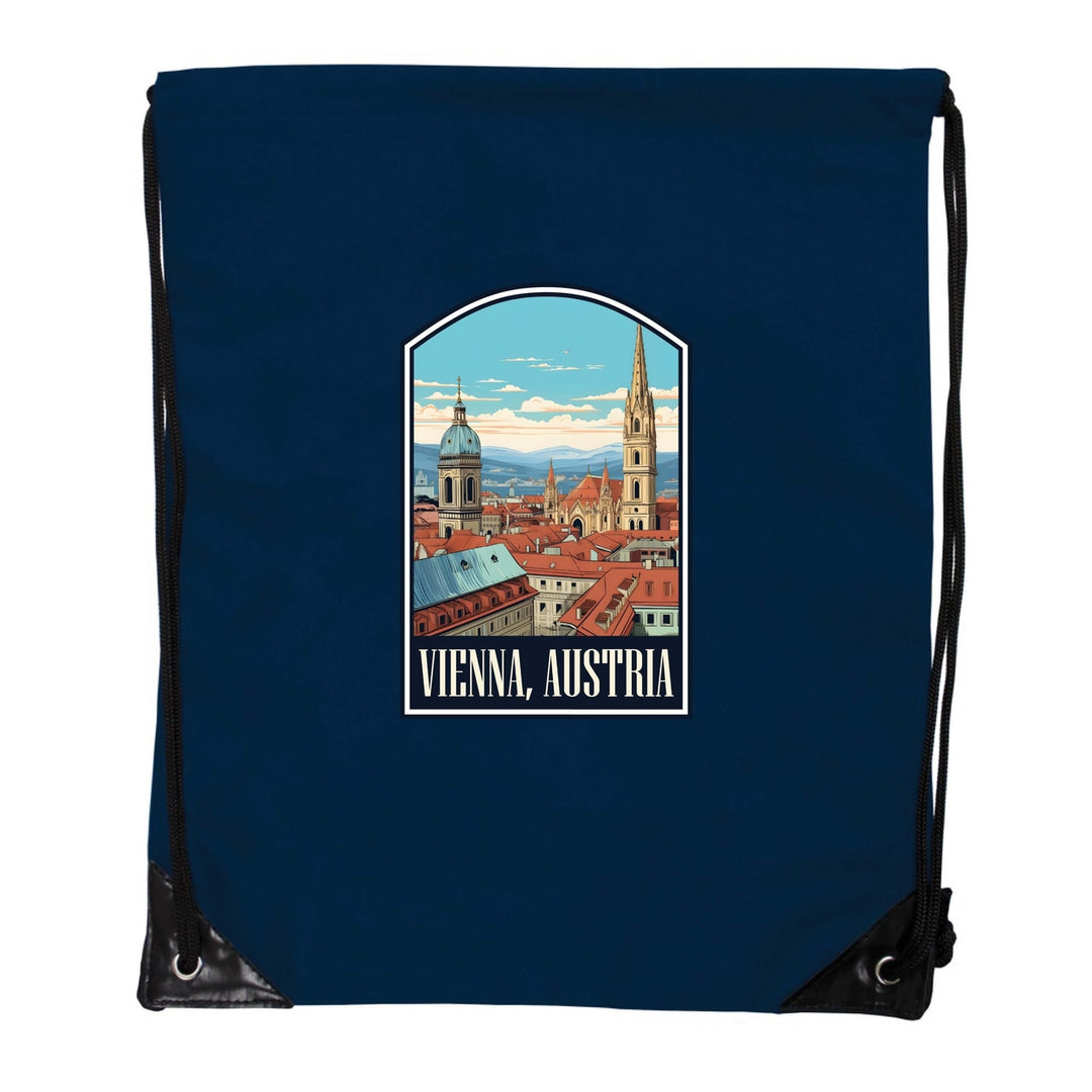 Vienna Austria Design B Souvenir Cinch Bag with Drawstring Backpack Image 1