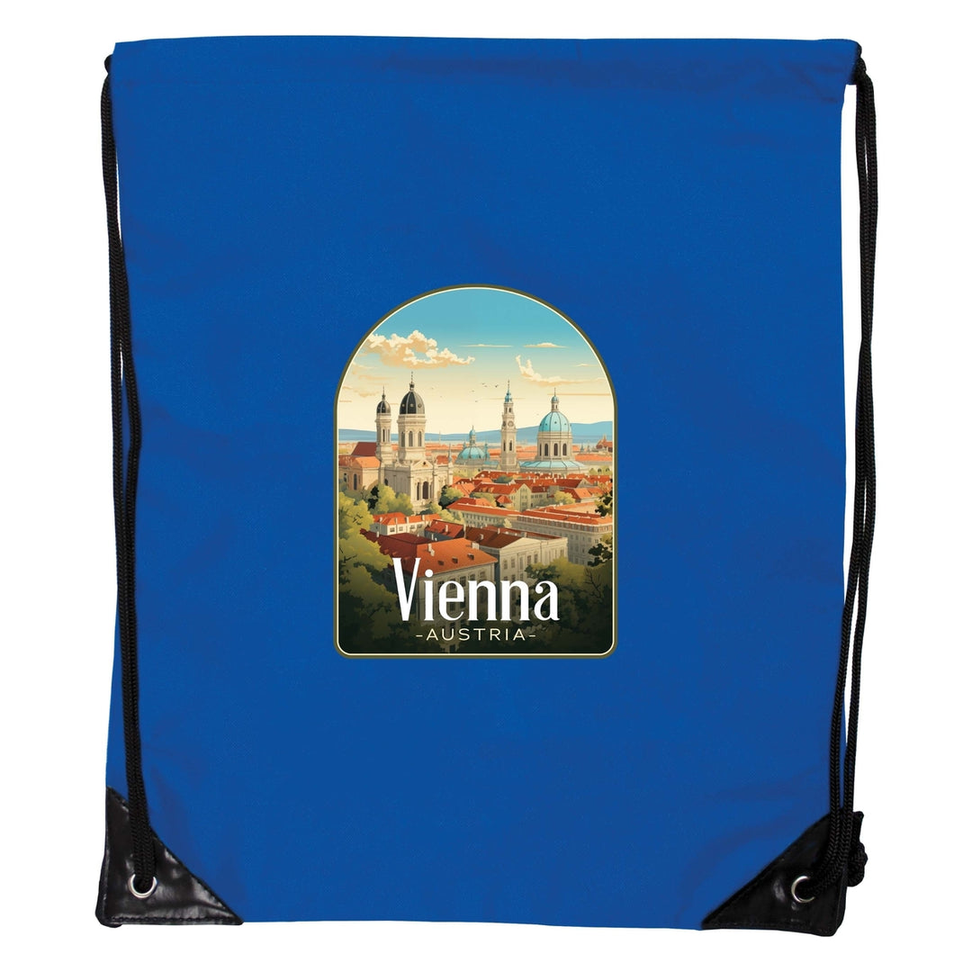 Vienna Austria Design A Souvenir Cinch Bag with Drawstring Backpack Image 3