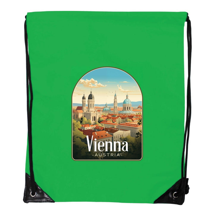 Vienna Austria Design A Souvenir Cinch Bag with Drawstring Backpack Image 4