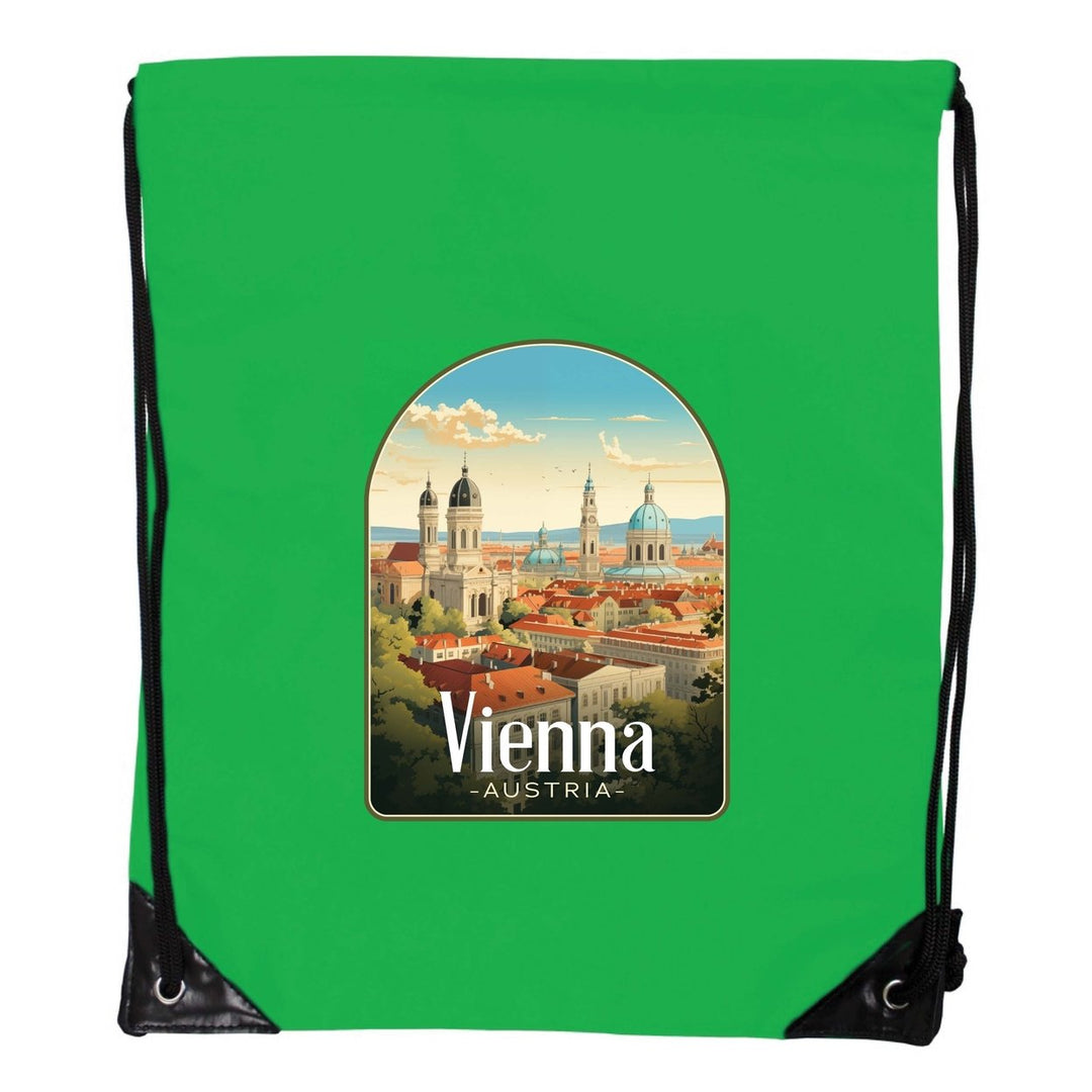 Vienna Austria Design A Souvenir Cinch Bag with Drawstring Backpack Image 1