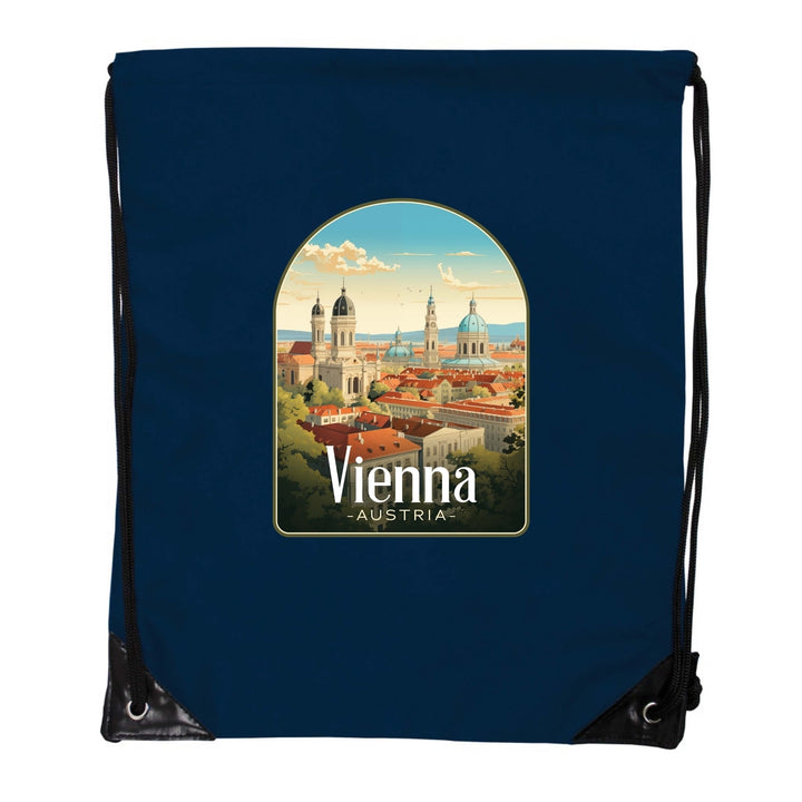 Vienna Austria Design A Souvenir Cinch Bag with Drawstring Backpack Image 4