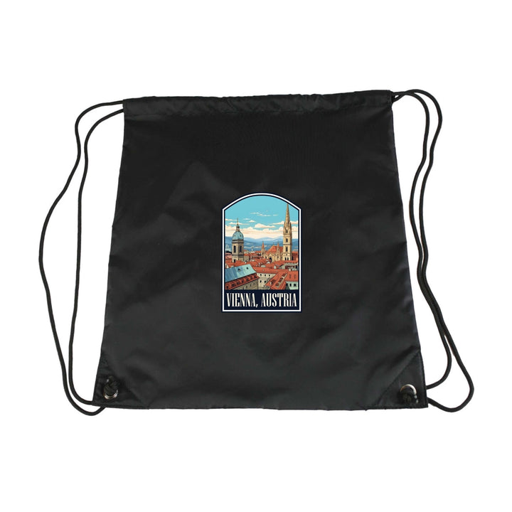 Vienna Austria Design B Souvenir Cinch Bag with Drawstring Backpack Image 4