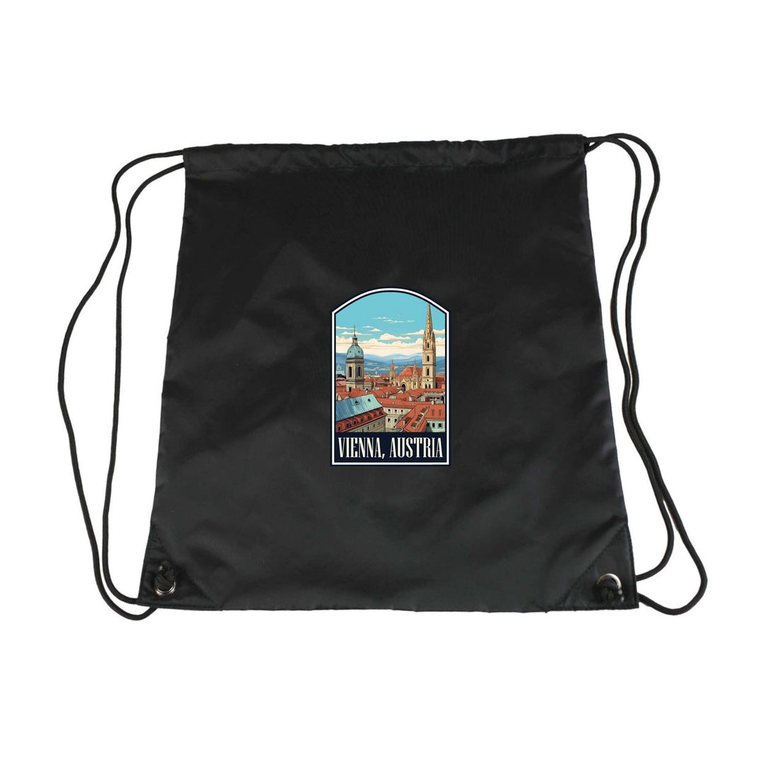 Vienna Austria Design B Souvenir Cinch Bag with Drawstring Backpack Image 1