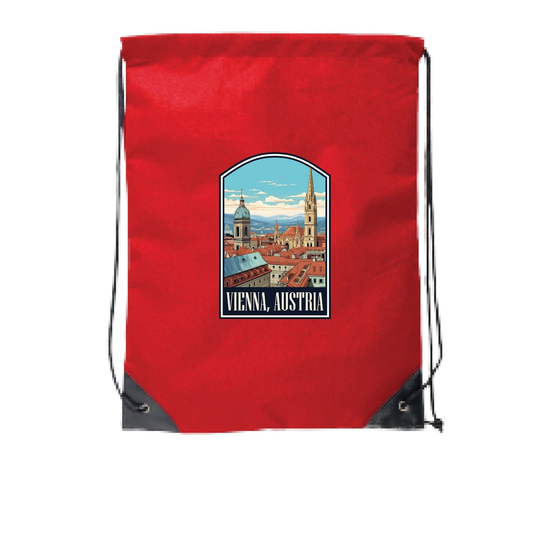 Vienna Austria Design B Souvenir Cinch Bag with Drawstring Backpack Image 6