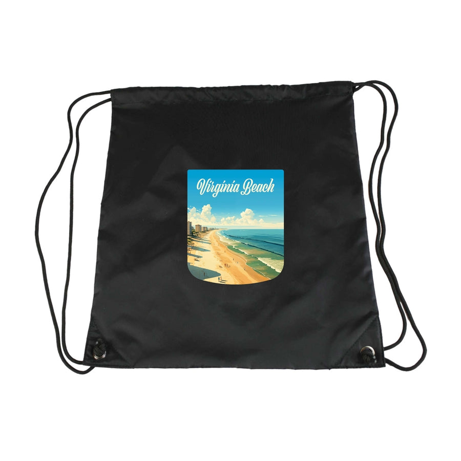 Virginia Beach Virginia Design B Souvenir Cinch Bag with Drawstring Backpack Image 1