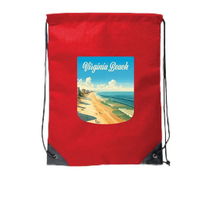 Virginia Beach Virginia Design B Souvenir Cinch Bag with Drawstring Backpack Image 2