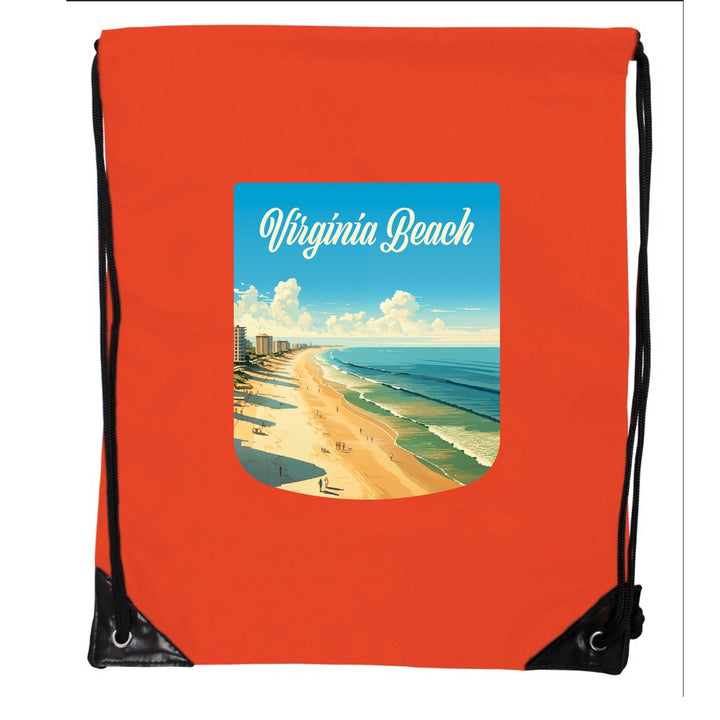 Virginia Beach Virginia Design B Souvenir Cinch Bag with Drawstring Backpack Image 3