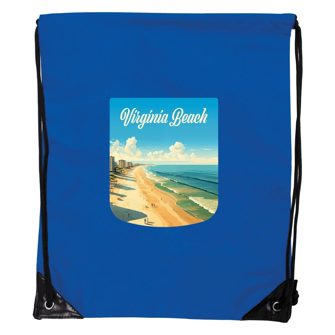 Virginia Beach Virginia Design B Souvenir Cinch Bag with Drawstring Backpack Image 4