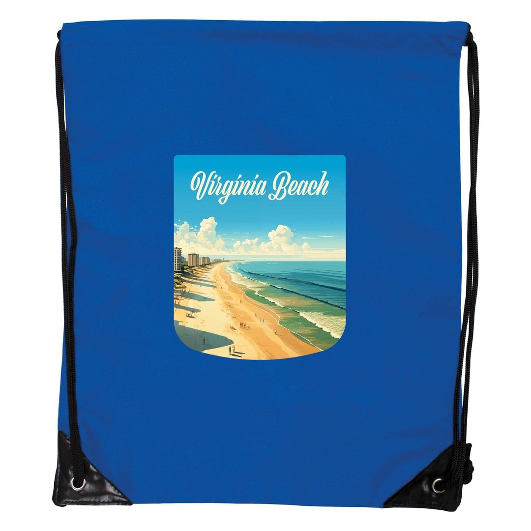 Virginia Beach Virginia Design B Souvenir Cinch Bag with Drawstring Backpack Image 1