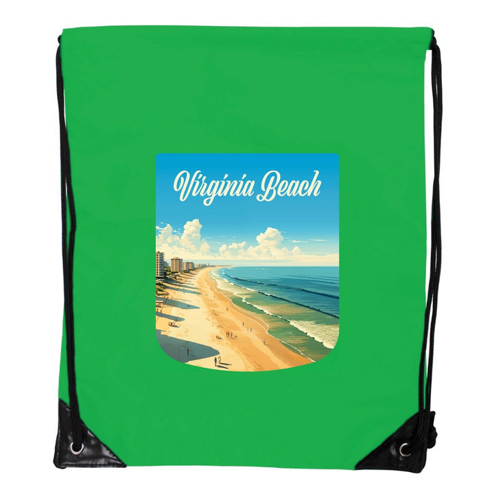 Virginia Beach Virginia Design B Souvenir Cinch Bag with Drawstring Backpack Image 4