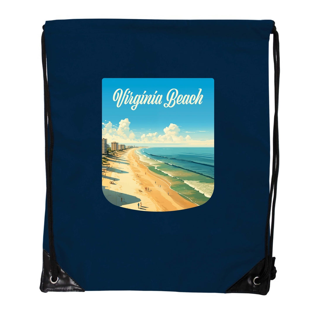 Virginia Beach Virginia Design B Souvenir Cinch Bag with Drawstring Backpack Image 6