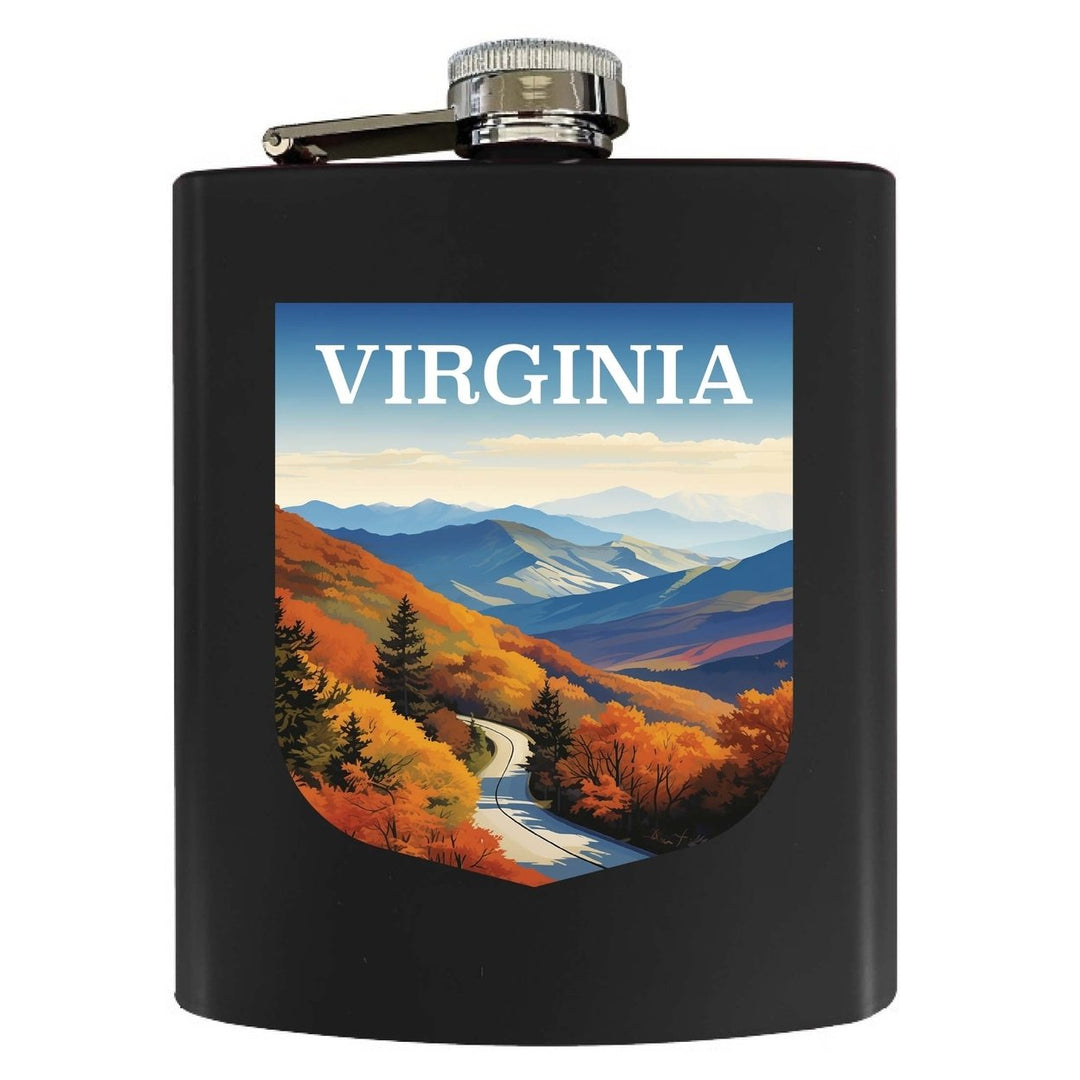 Virginia Design A Souvenir 7 oz Steel Flask Matte Finish Image 1