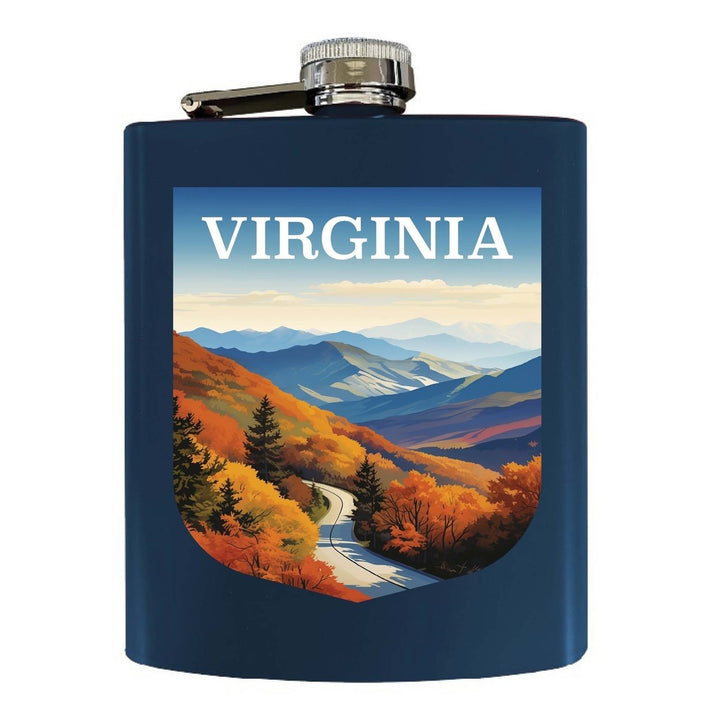 Virginia Design A Souvenir 7 oz Steel Flask Matte Finish Image 2