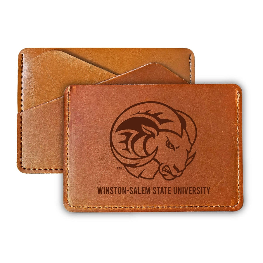 Winston-Salem State Leather Card Holder Wallet Officially Licensed Collegiate Product Image 1