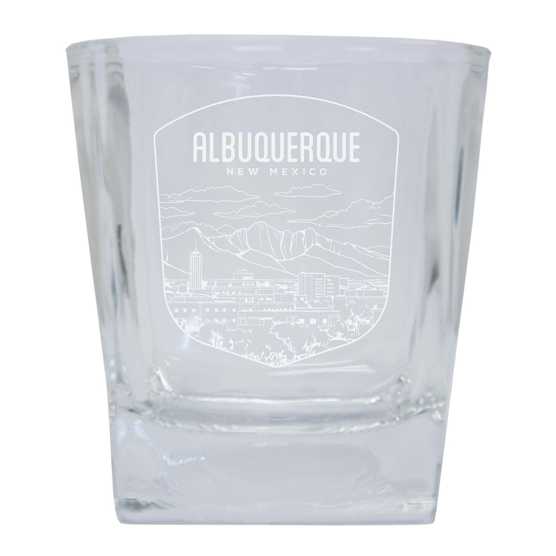 Albuquerque Mexico Souvenir 10 oz Engraved Whiskey Glass Rocks Glass Image 1