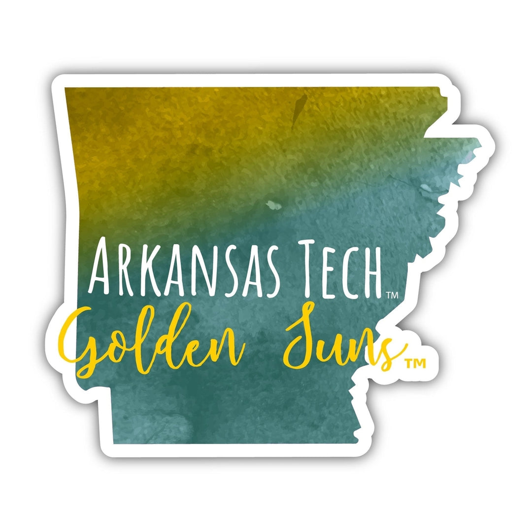 Arkansas Tech University Watercolor State Die Cut Decal 4-Inch Officially Licensed Collegiate Product Image 1