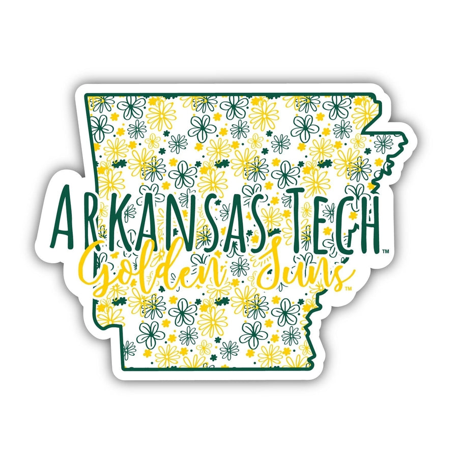 Arkansas Tech University Floral State Die Cut Decal 4-Inch Officially Licensed Collegiate Product Image 1