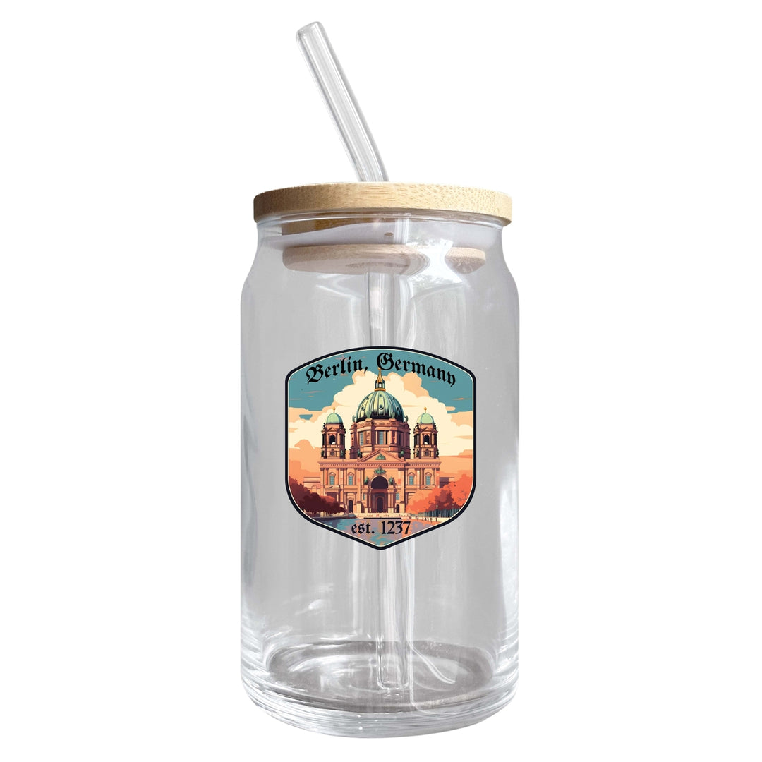 Berlin Germany Design B Souvenir 12 oz Beer Can Glass Image 1