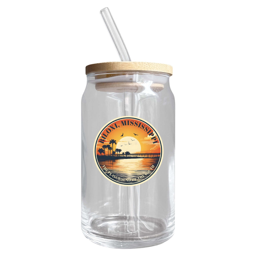 Biloxi Mississippi Design A Souvenir 12 oz Beer Can Glass Image 1