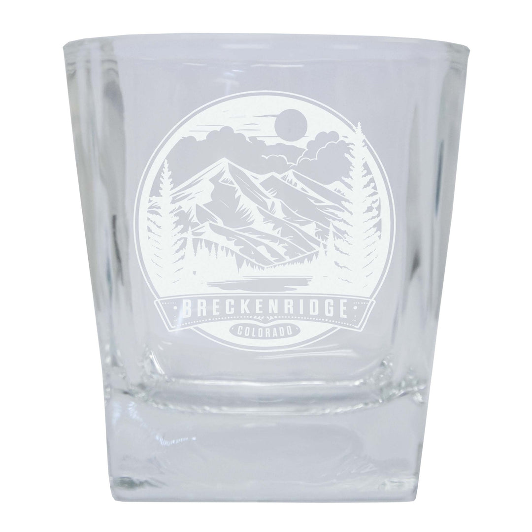 Brekenridge Colorado Souvenir 10 oz Engraved Whiskey Glass Rocks Glass Image 1