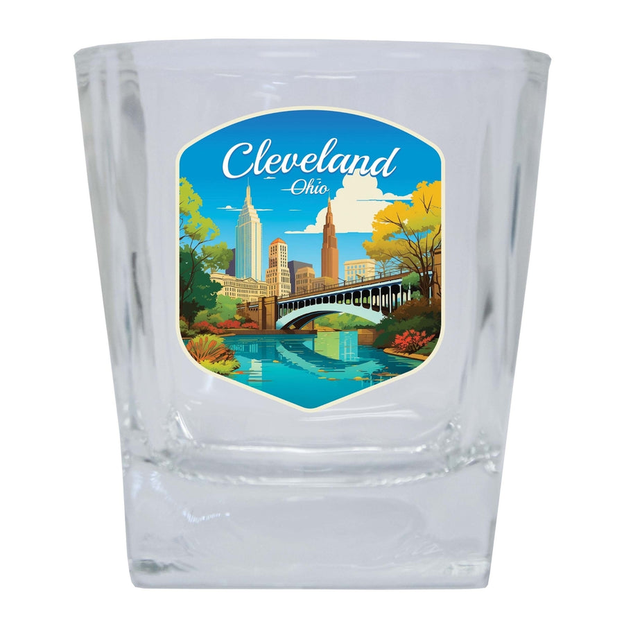 Cleveland Ohio Design B Souvenir 10 oz Whiskey Glass Rocks Glass Image 1