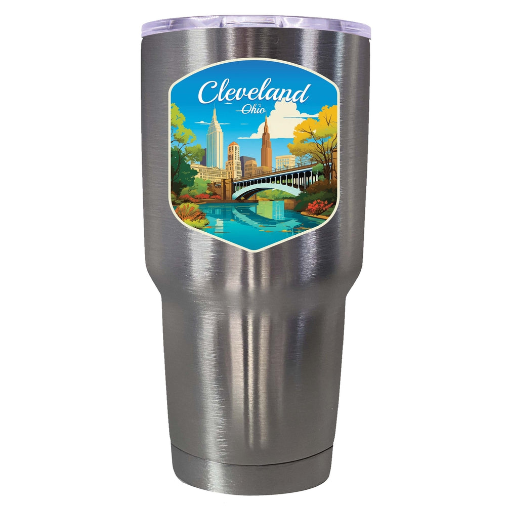 Cleveland Ohio Design B Souvenir 24 oz Insulated Stainless Steel Tumbler Image 2