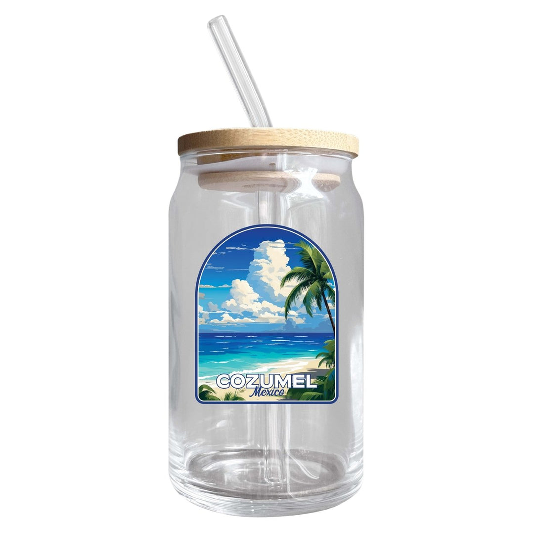 Cozumel Mexico Design C Souvenir 12 oz Beer Can Glass Image 1