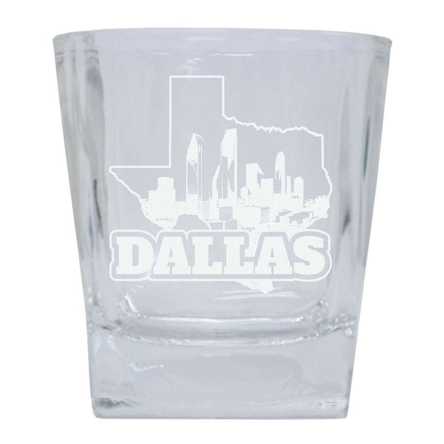 Dallas Texas Souvenir 10 oz Engraved Whiskey Glass Rocks Glass Image 1