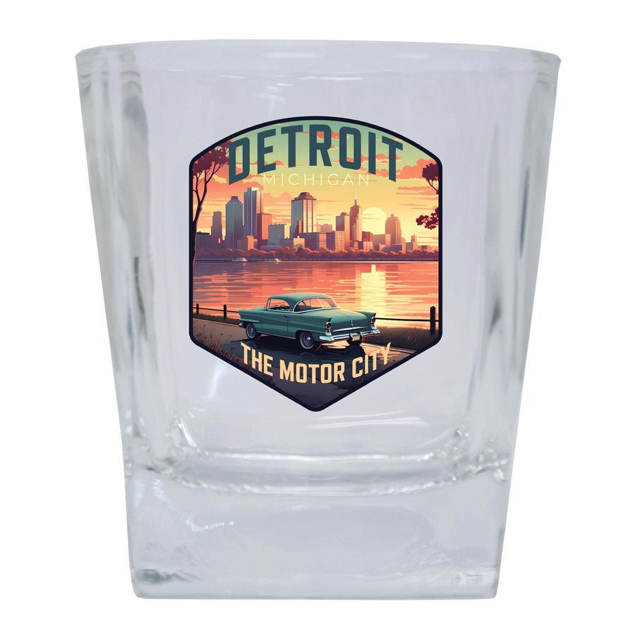 Detroit Michigan Design A Souvenir 10 oz Whiskey Glass Rocks Glass Image 1