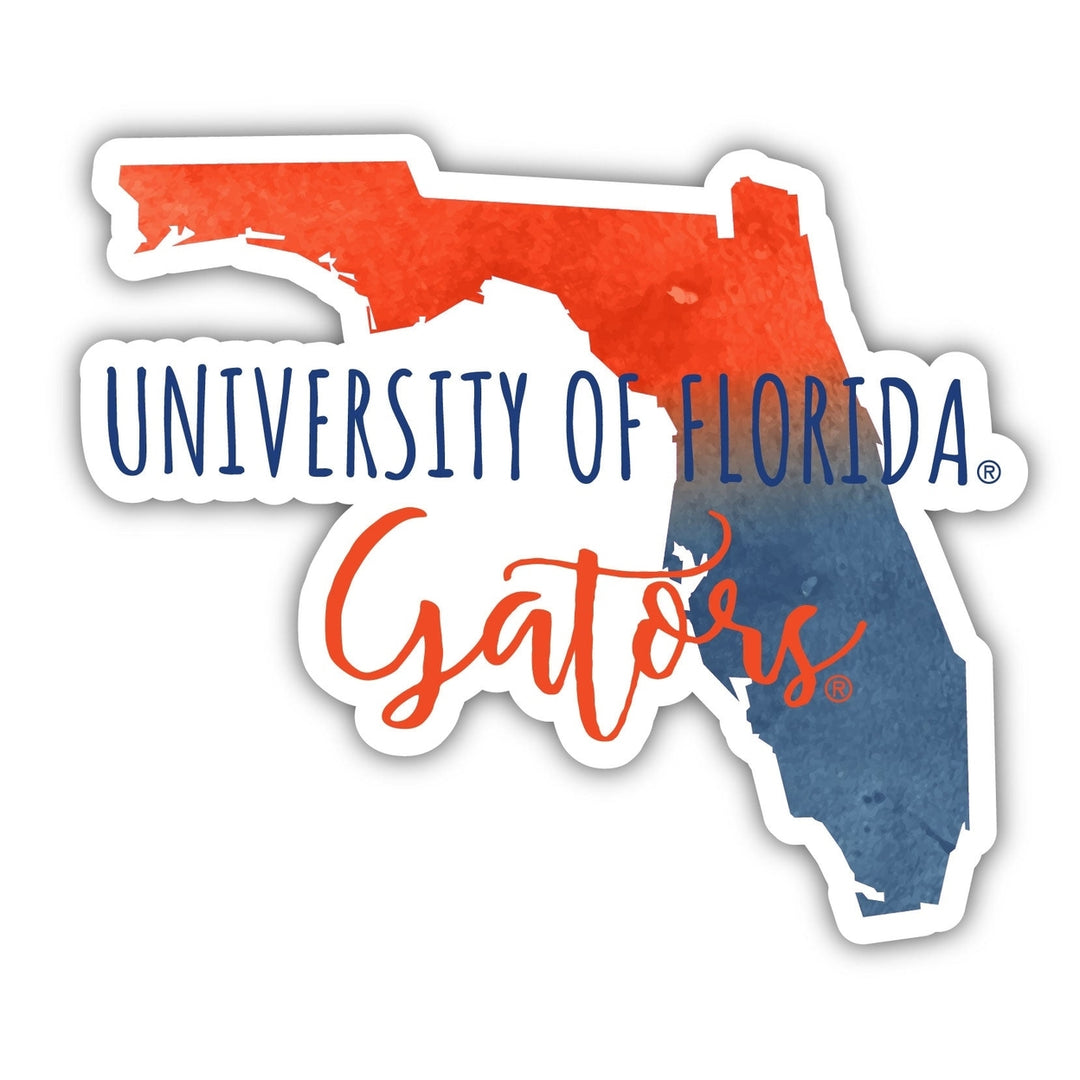 Florida Gators Watercolor State Die Cut Decal 4-Inch Officially Licensed Collegiate Product Image 1