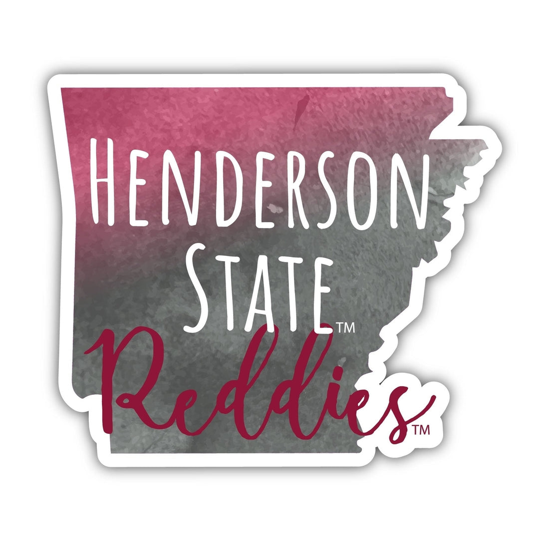 Henderson State Reddies Watercolor State Die Cut Decal 4-Inch Officially Licensed Collegiate Product Image 1