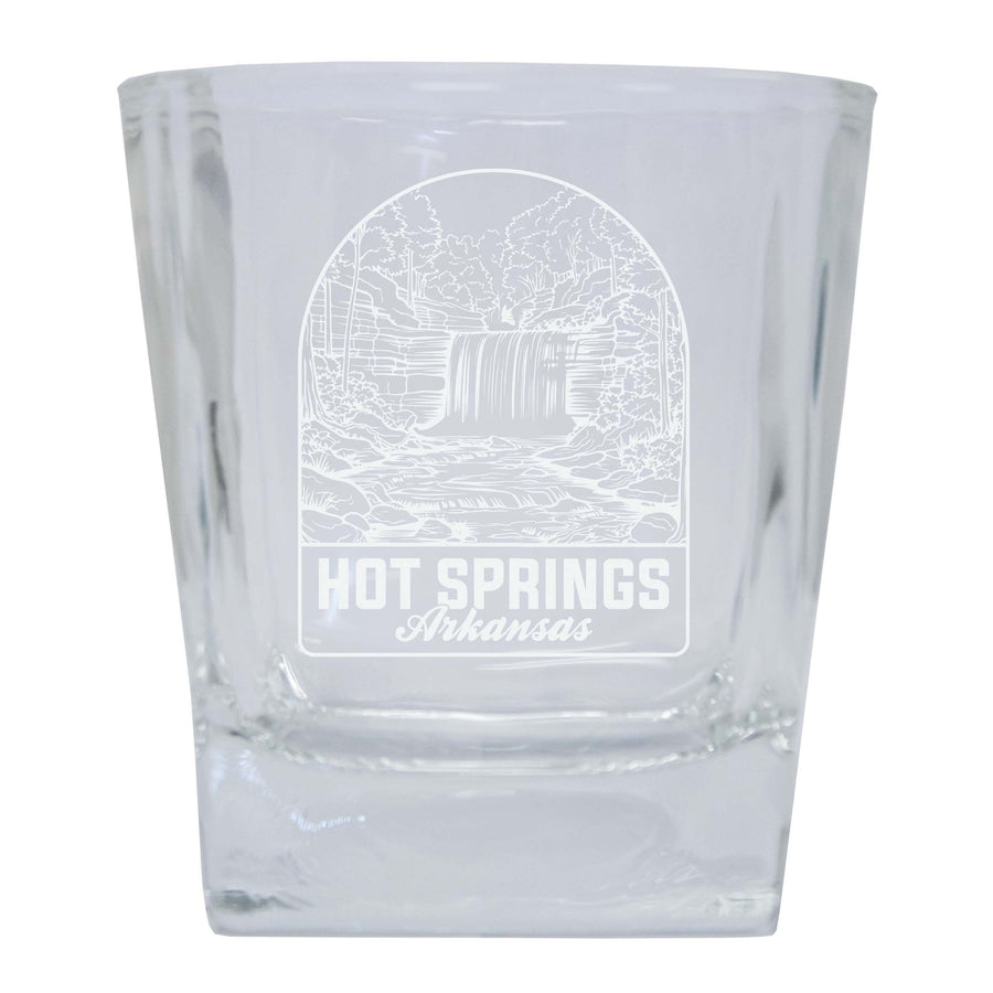 Hot Springs Arkansas Souvenir 10 oz Engraved Whiskey Glass Rocks Glass Image 1