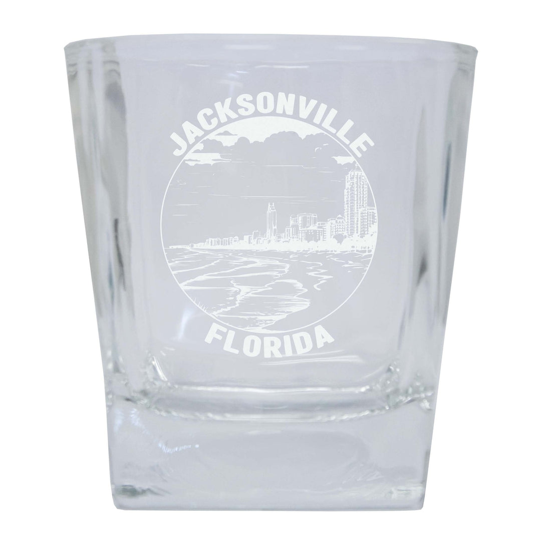 Jacksonville Florida Souvenir 10 oz Engraved Whiskey Glass Rocks Glass Image 1