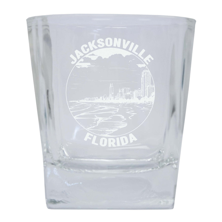 Jacksonville Florida Souvenir 10 oz Engraved Whiskey Glass Rocks Glass Image 1