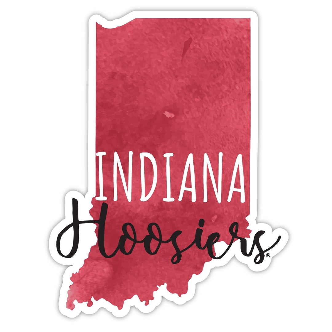 Indiana Hoosiers Watercolor State Die Cut Decal 4-Inch Officially Licensed Collegiate Product Image 1