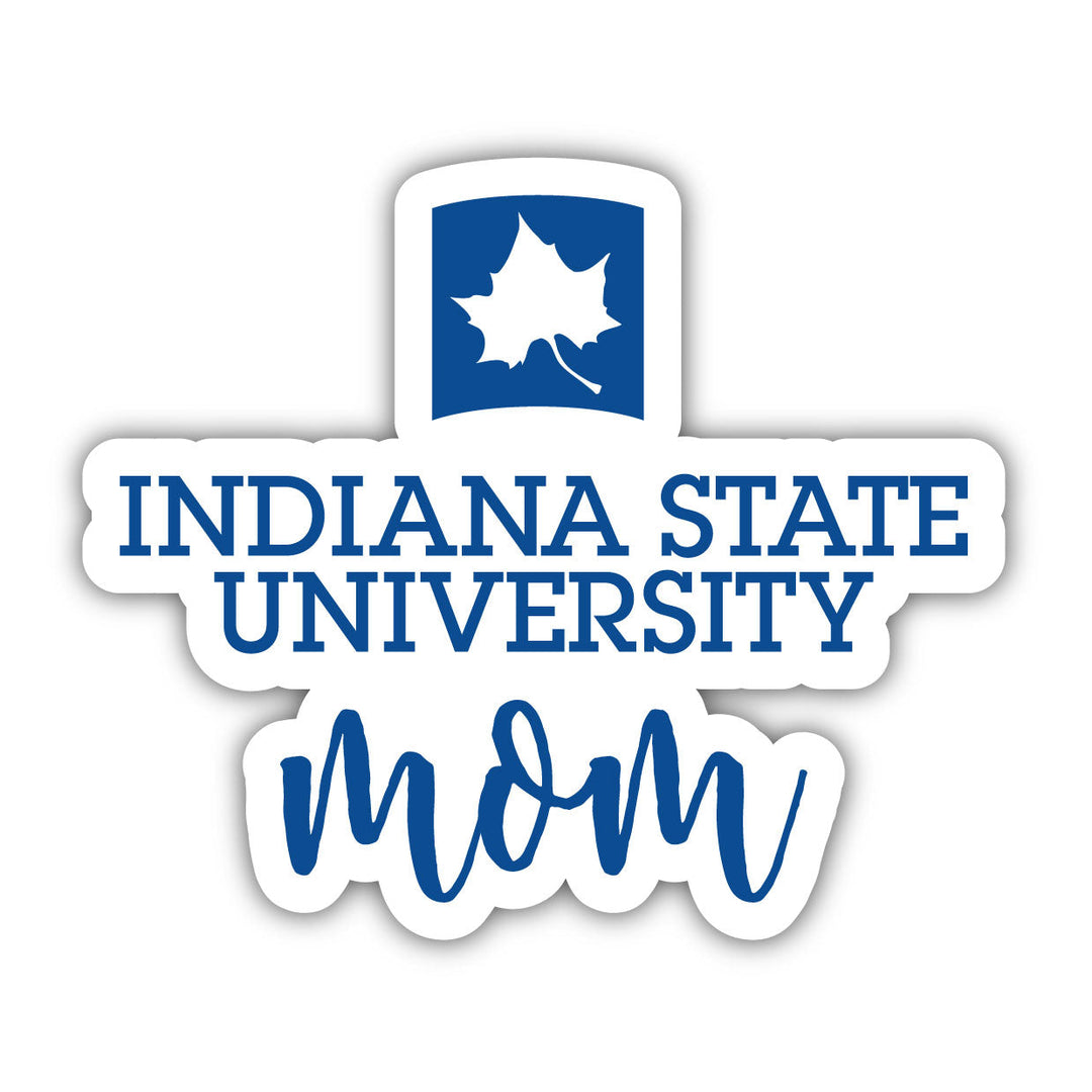 Indiana State University 4-Inch Proud Mom Vinyl Decal Sticker Officially Licensed Collegiate Product Image 1