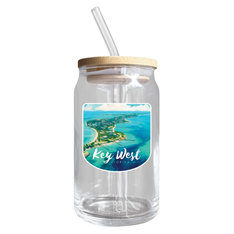 Key West Florida Design A Souvenir 12 oz Beer Can Glass Image 1