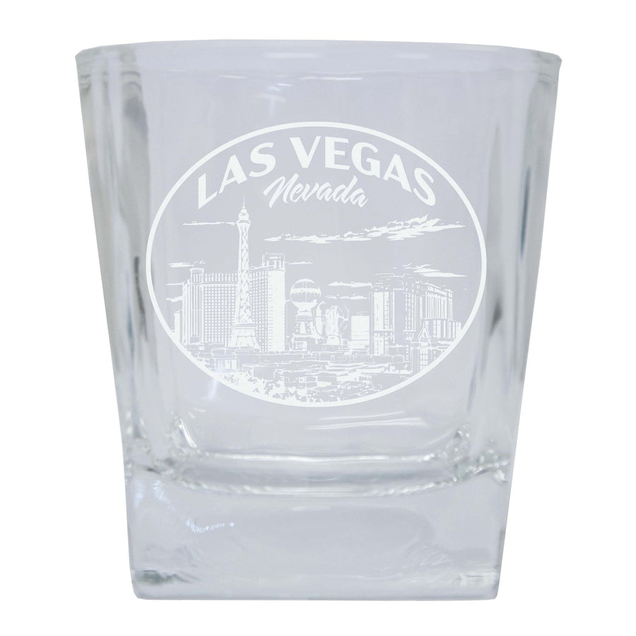 Las Vegas Nevada Souvenir 10 oz Engraved Whiskey Glass Rocks Glass Image 1