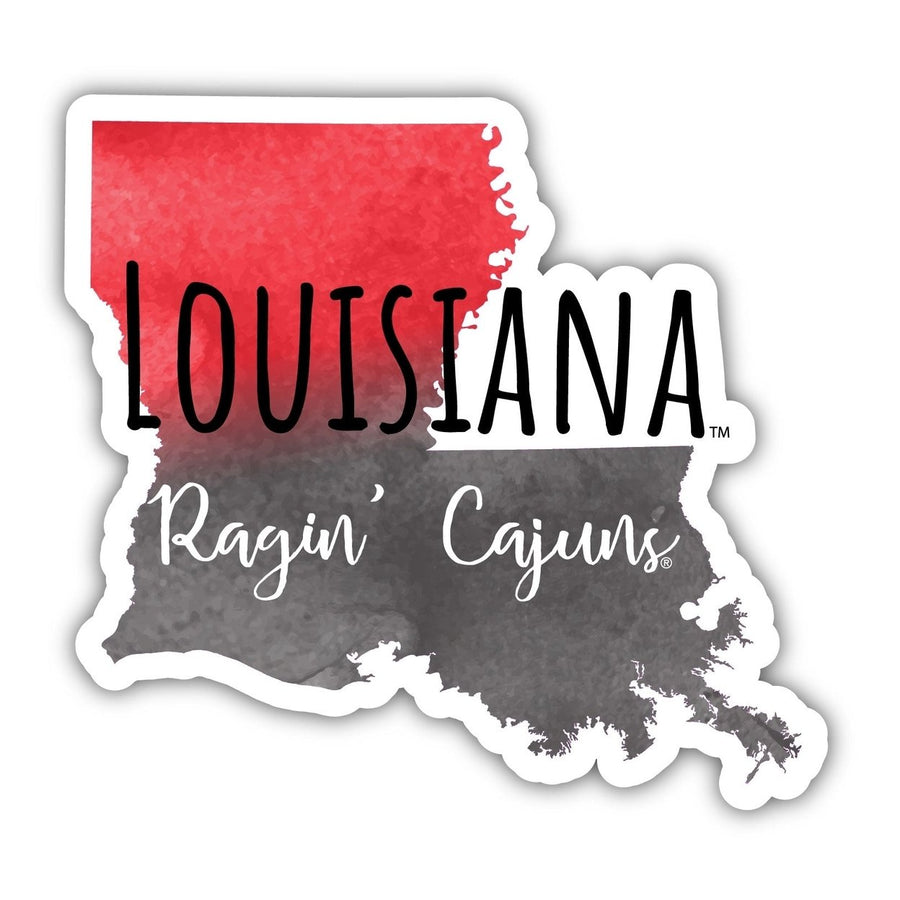 Louisiana at Lafayette Watercolor State Die Cut Decal 4-Inch Officially Licensed Collegiate Product Image 1