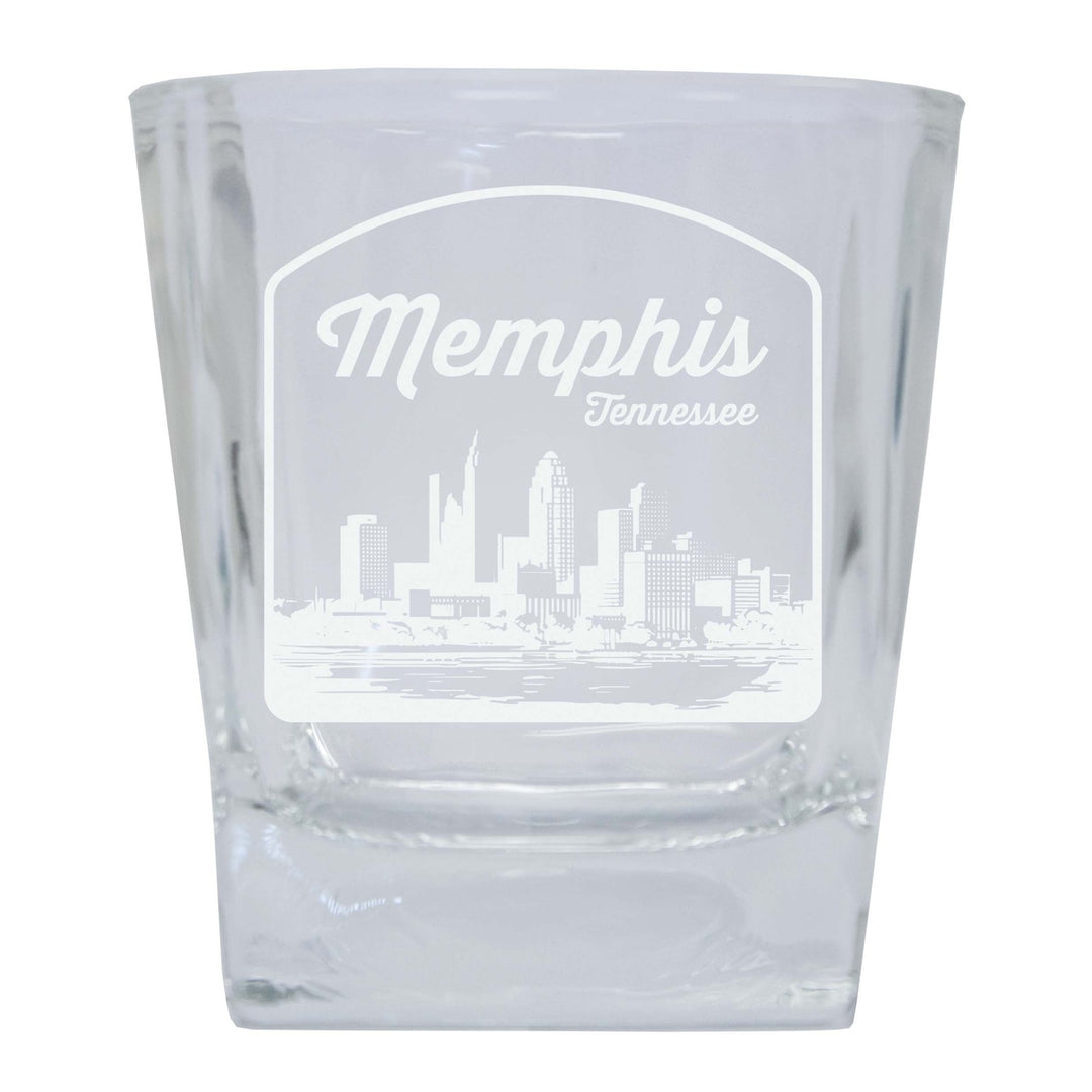 Memphis Tennessee Souvenir 10 oz Engraved Whiskey Glass Rocks Glass Image 1
