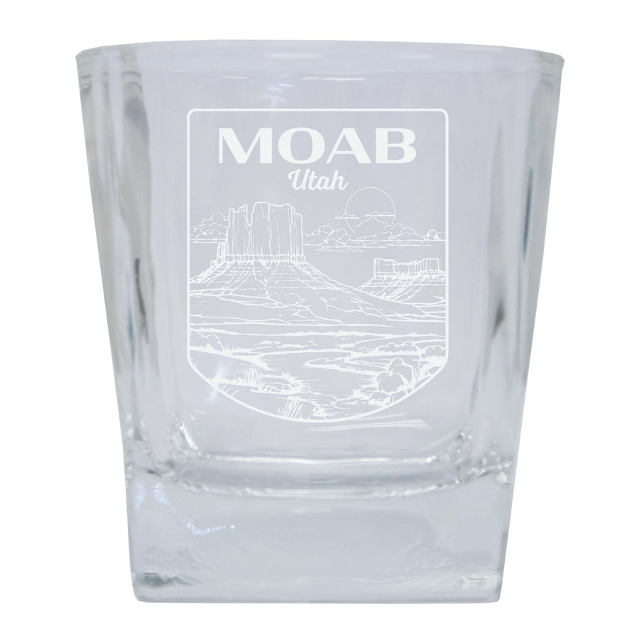 Moab Utah Souvenir 10 oz Engraved Whiskey Glass Rocks Glass Image 1