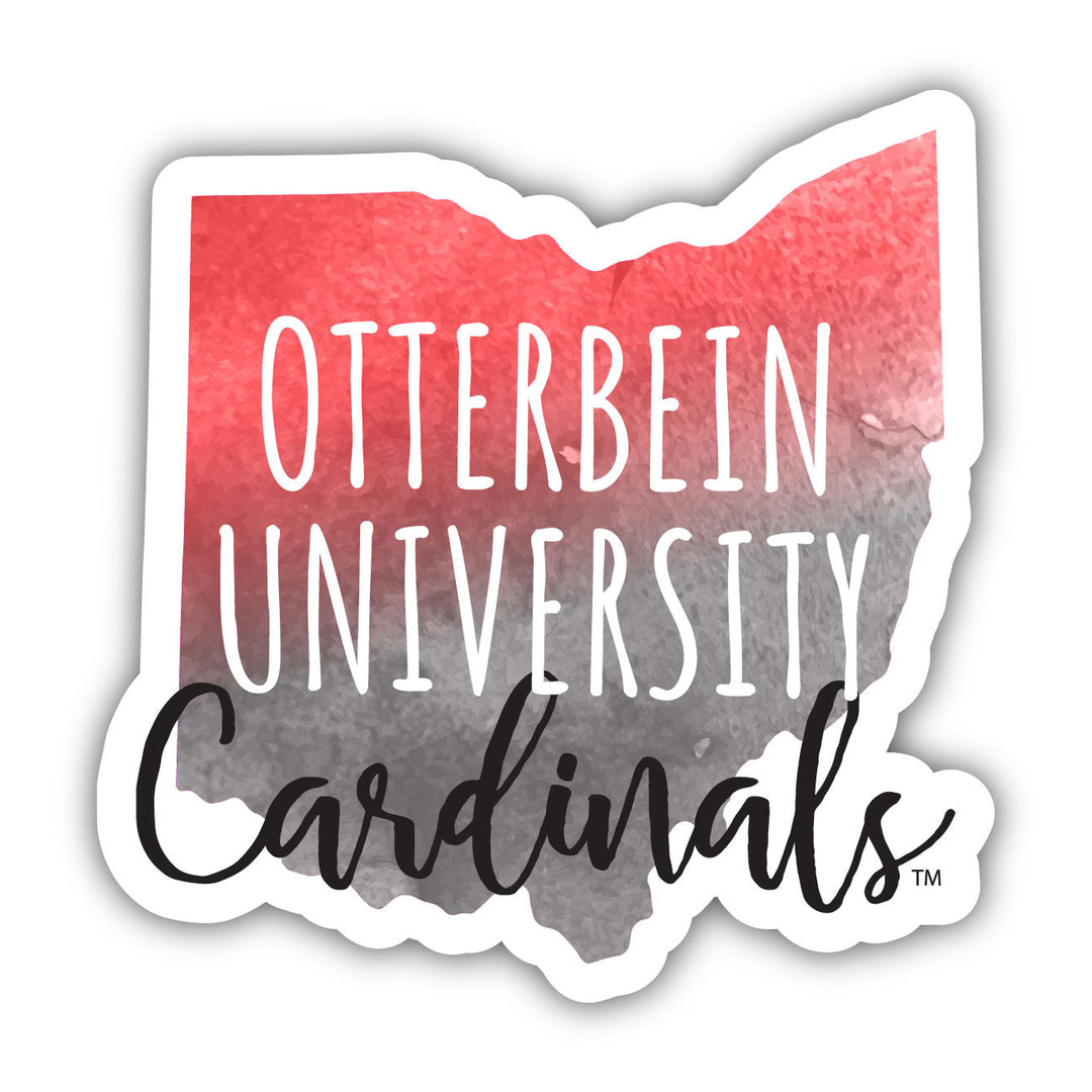 Otterbein University Watercolor State Die Cut Decal 4-Inch Officially Licensed Collegiate Product Image 1