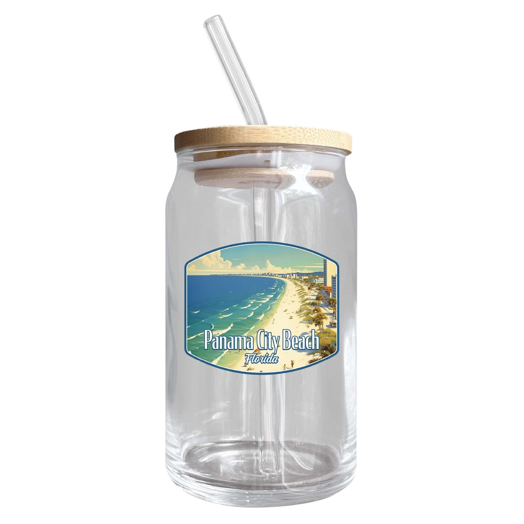 Panama City Beach Florida Design A Souvenir 12 oz Beer Can Glass Image 1