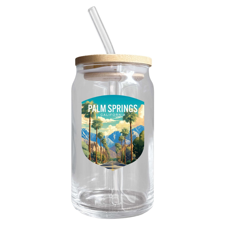 Palm Springs California Design A Souvenir 12 oz Beer Can Glass Image 1