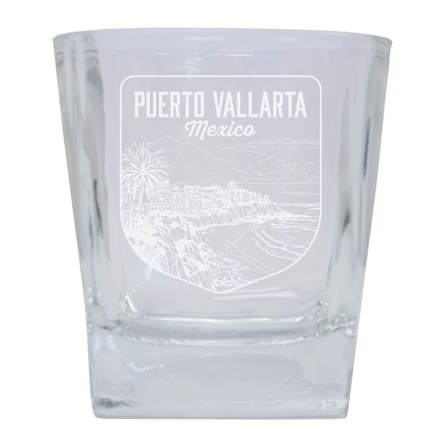 Puerto Vallarta Mexico Souvenir 10 oz Engraved Whiskey Glass Rocks Glass Image 1