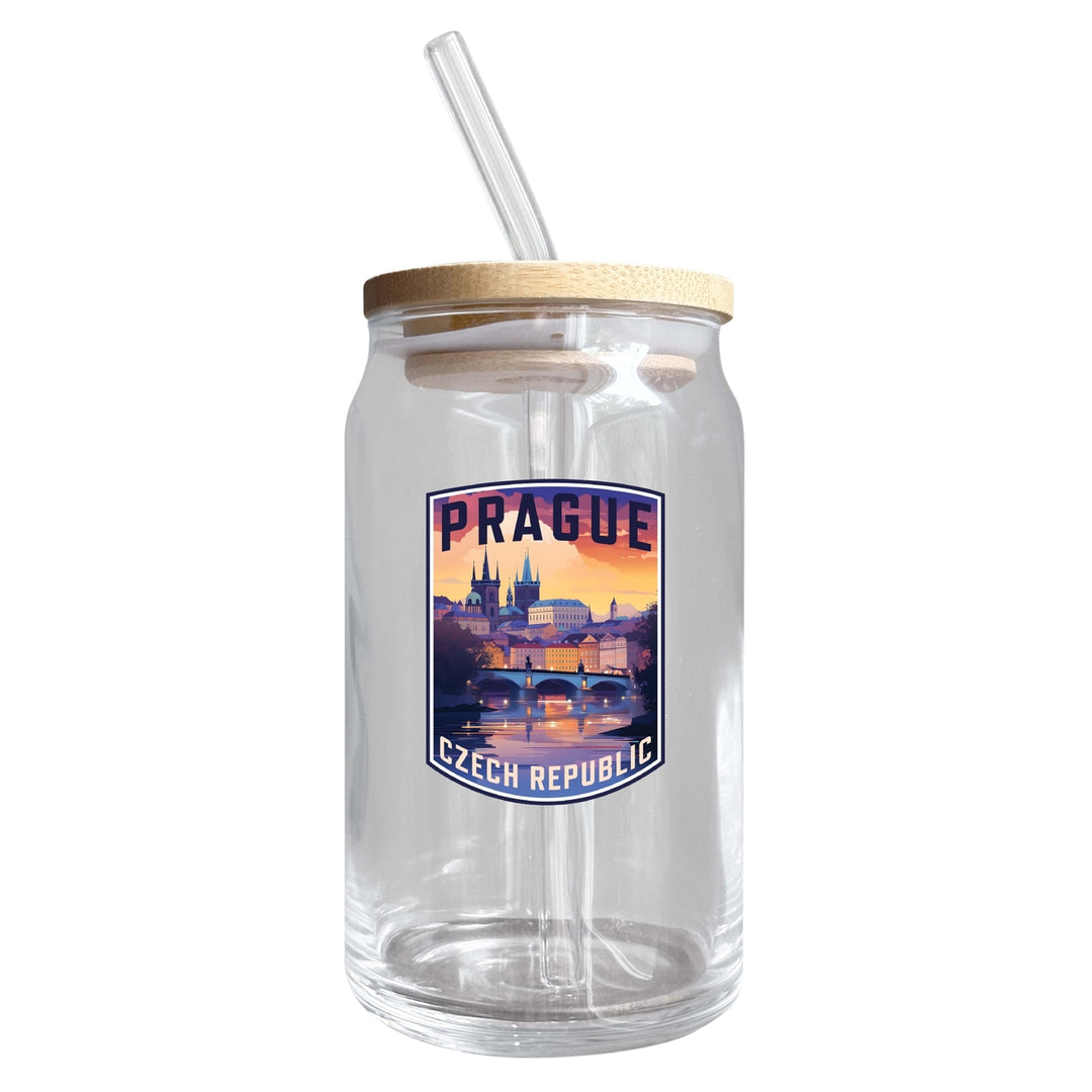 Prague Czech Republic Design B Souvenir 12 oz Beer Can Glass Image 1